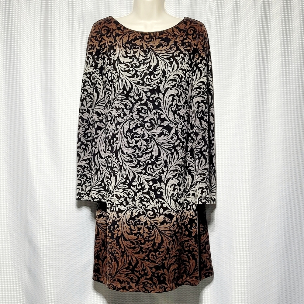Vintage 80s Jessica Howard Ombre Long Sleeve Stretch Sweater Dress Women's (14)
